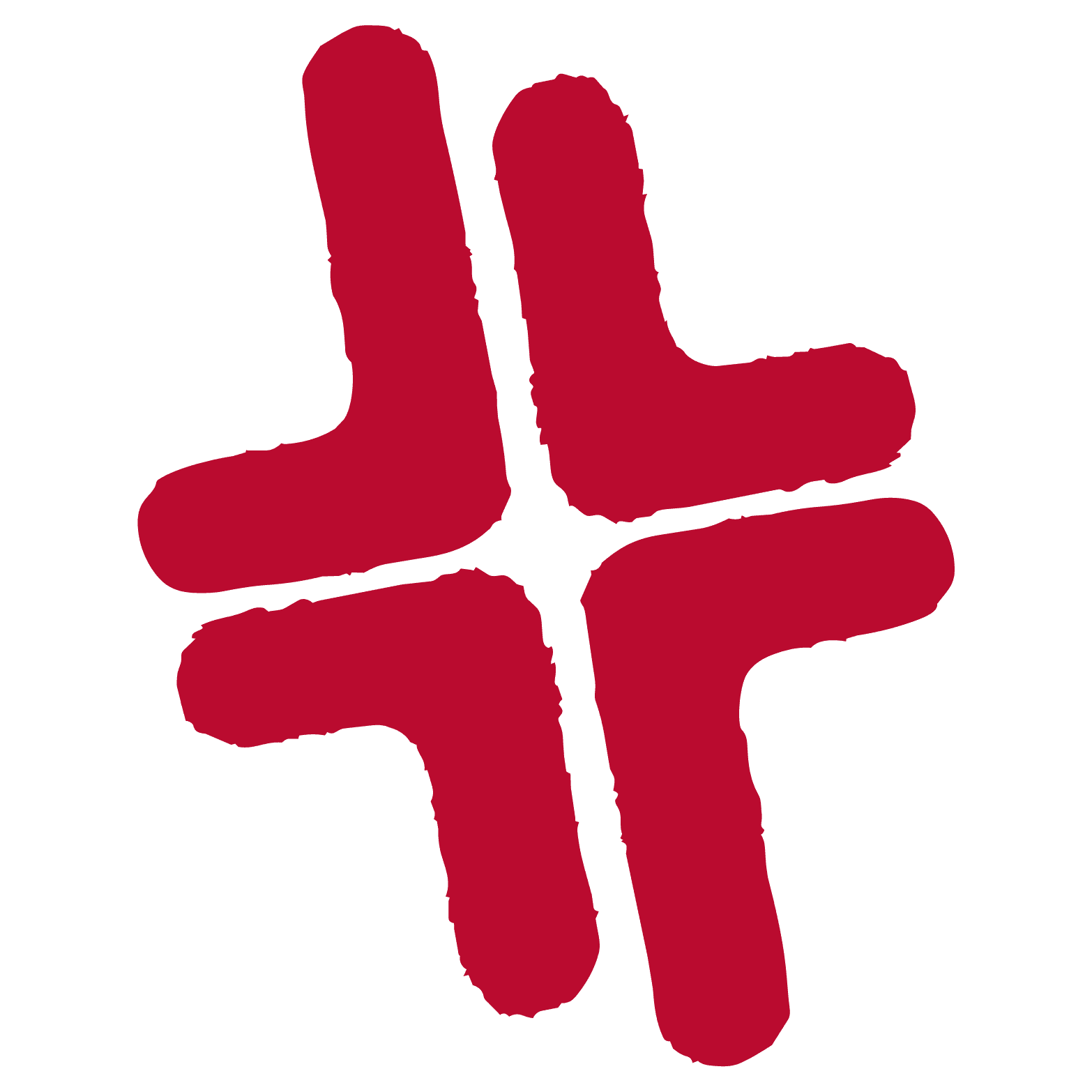 Keeshee red brush-stroke cross mark